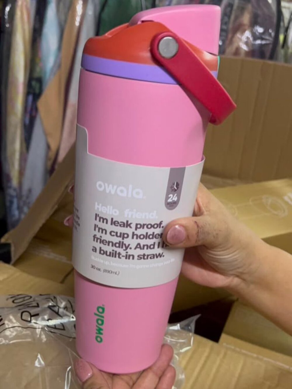 Owala FreeSip Sway Double wall Stainless Steel waterbottle Color Pink